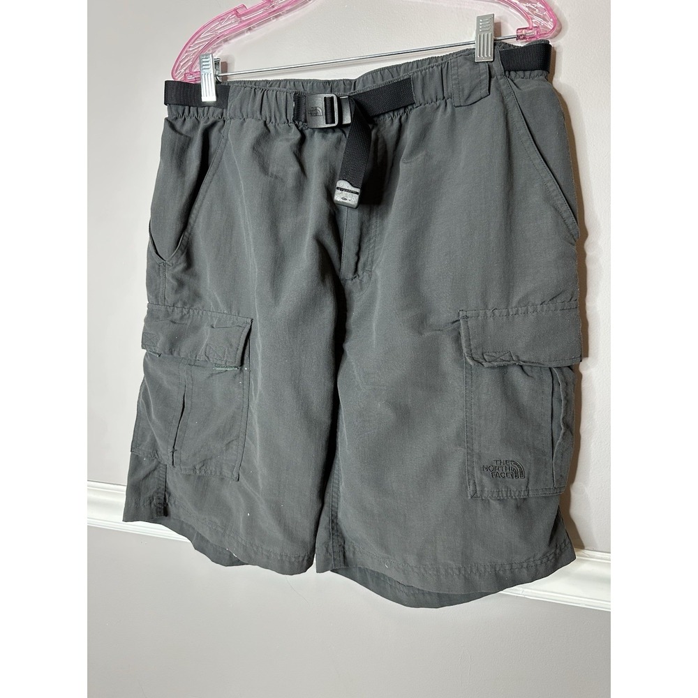 North Face Men's Gray Ripstop Cargo Hiking Shorts Men's Sz LG  Stretch Outdoors